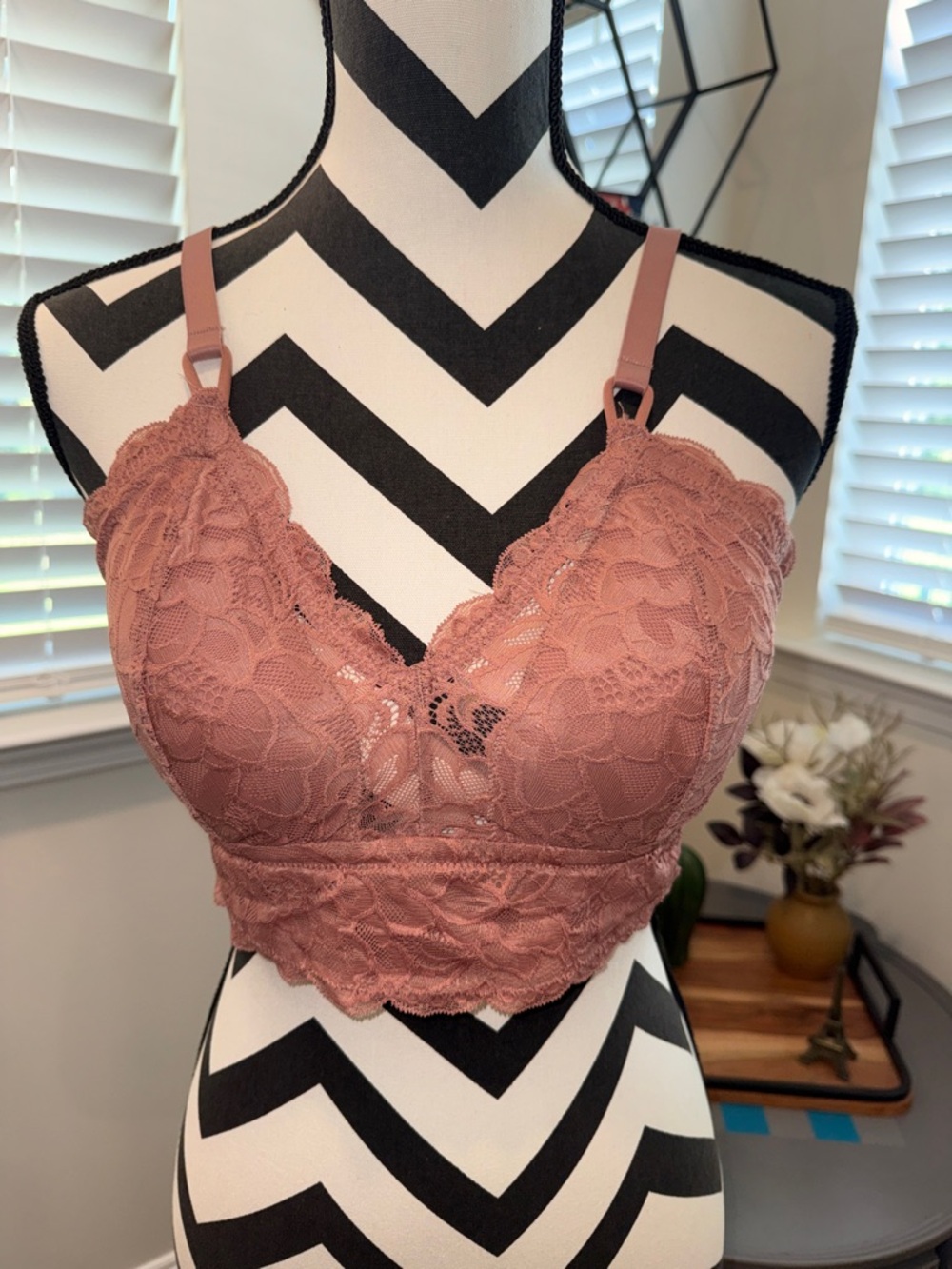 Aerie New Blooms Lace Padded Triangle Bralette in Meadow Bound